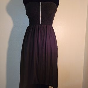 Full Tilt Black Zip Front Dress